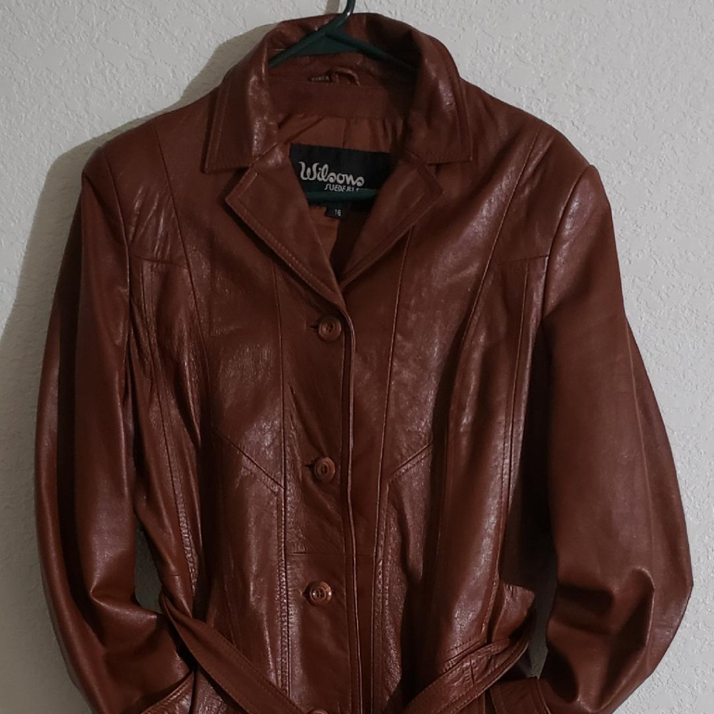 Wilson Caramel size 16 trench coat Vintage - Picture 1 of 7